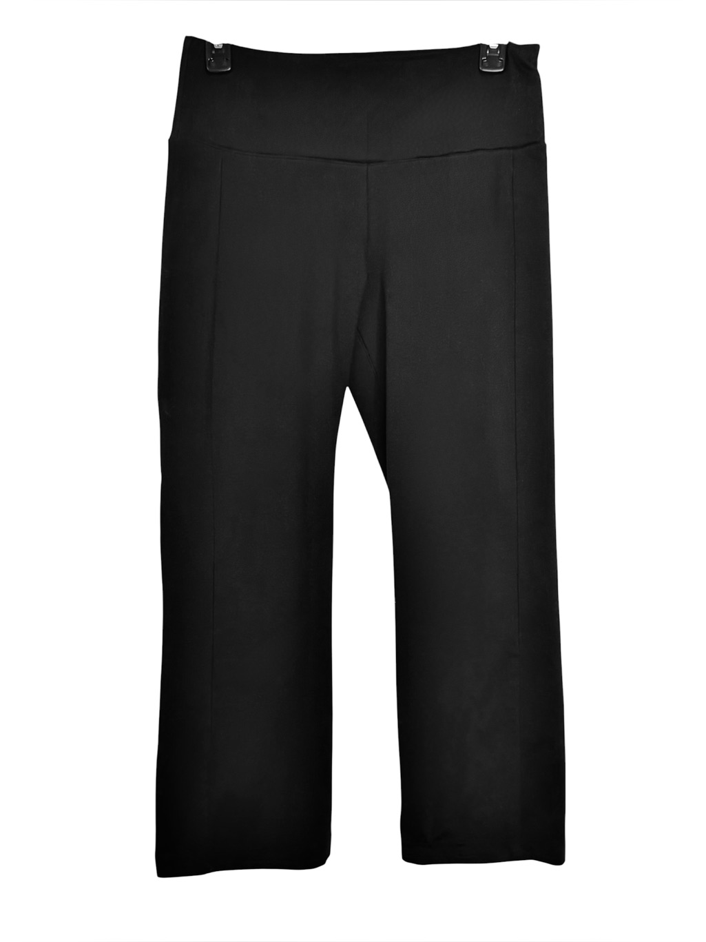 Betabrand Cropped Straight Yoga Leggings Pull On Pants Black